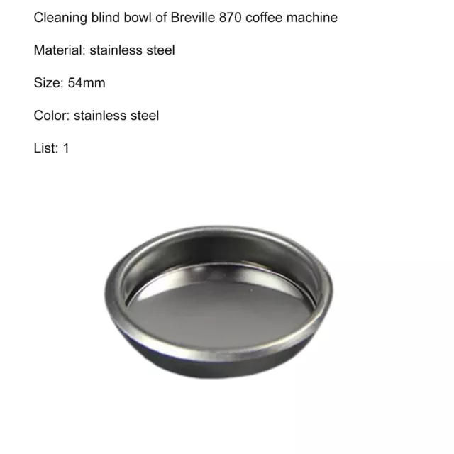 BLIND FILTER 54mm Coffee Machine Basket Clean Head for Breville-Sage 8 870