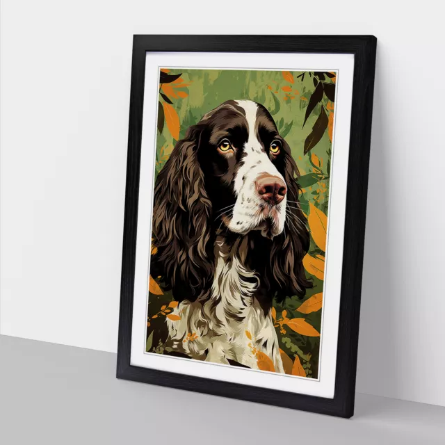 English Springer Spaniel Art Deco Wall Art Print Framed Canvas Picture Poster 2