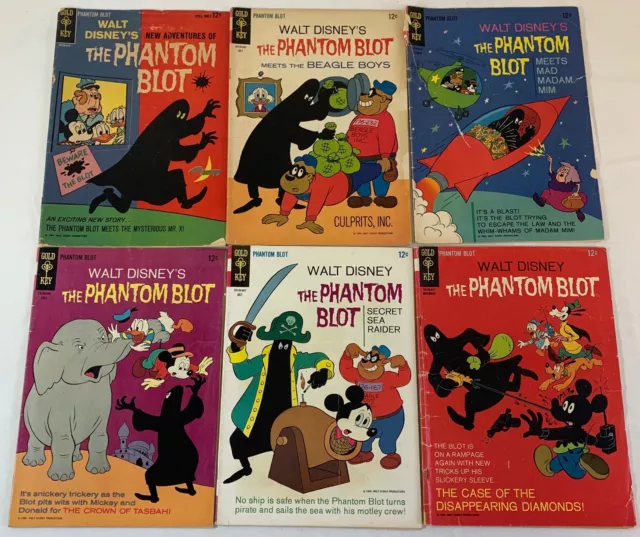 Gold Key Walt Disney PHANTOM BLOT #1 3 4 5 6 7 ~ NEAR FULL SET only missing #2