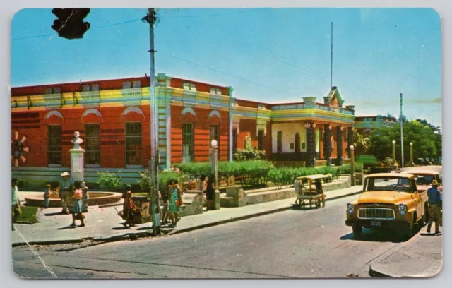 Victoria Mexico, Preparatory Normal School, Old Truck, Vintage Postcard