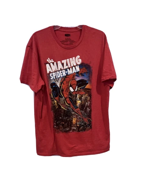 Marvel Men’s The Amazing Spider-Man Graphic T-Shirt Size XXL Red