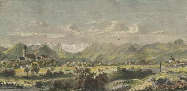 ACHENSEE - Gesamtansicht - Lithographie um 1830