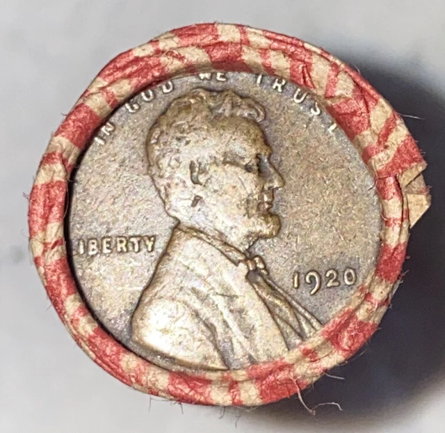 1 US Lincoln Wheat Cent Penny Roll 1920/Indian Head Tails (50 Coins) Old Vintage