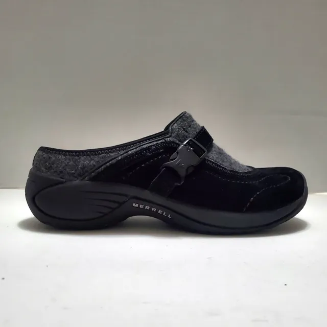 Merrell Women’s Encore SideStep Black Slip On Q-Form Air Cushion Shoes Size 8