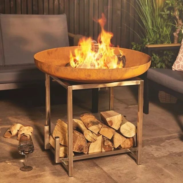 Fogata estilo marroquí de pátina de óxido Corten 75 cm de acero