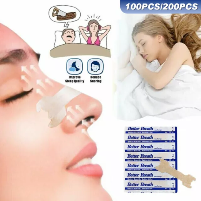 100/200x Nasenpflaster "Better Breath" Nasenstrips Besser Atmen Anti Schnarchen