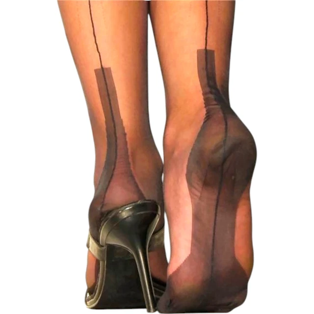 Collant Tallone Cubano Nero Riga Cucituratrasparente Nudo Carne - Foto 5