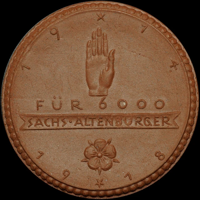 SASSONIAALTENBURG MEDAGLIA DI porcellana 1922. MEMORIALE DI GUERRA