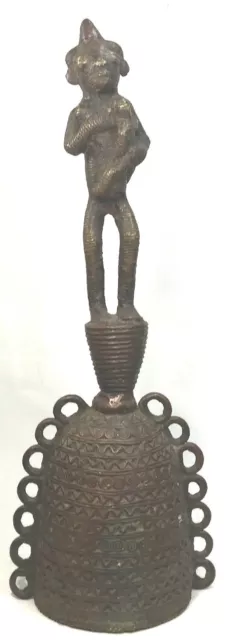 Vintage / Antique  African Benin  Yoruba Bronze Bell / art statue From Nigeria