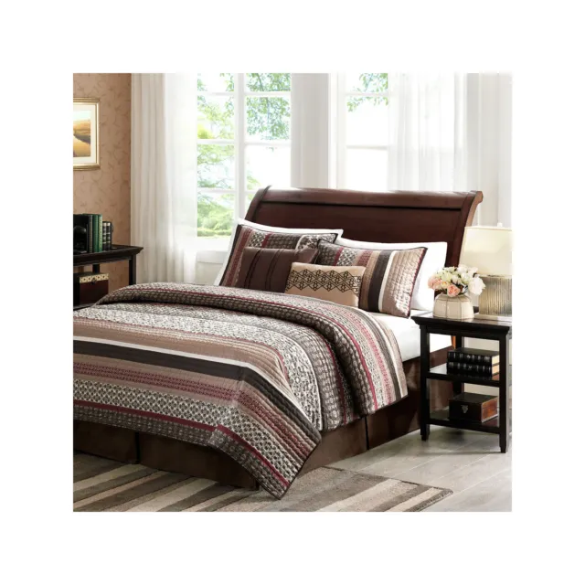 Home Essence MP13-615 5 Piece Reversible Jacquard Coverlet Set, Full/Queen,