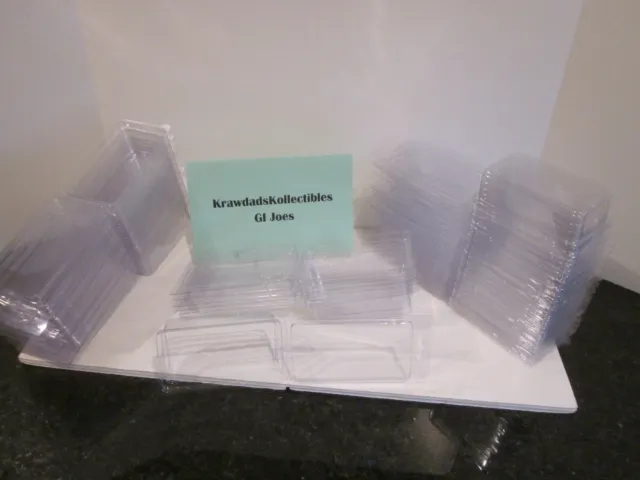 50 USED PLASTIC STORAGE CLAMSHELLS FOR GI JOE STAR WARS FIGURES ~4.5 x 2 x 1.5"