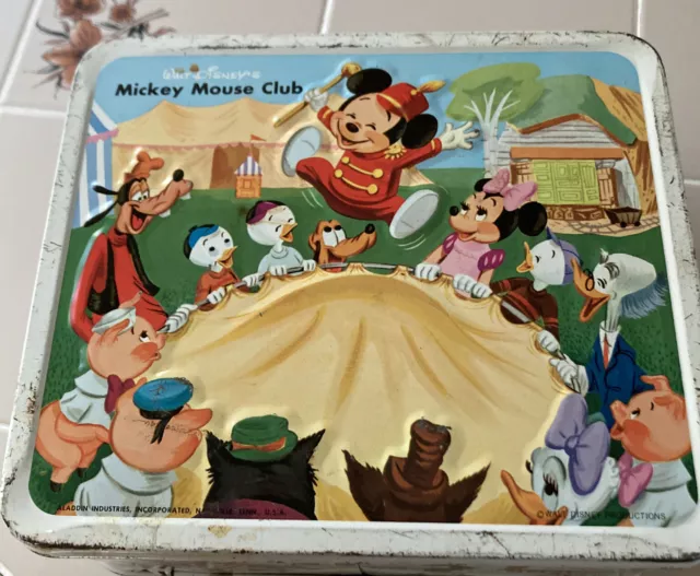 Vintage 1960's Disney's Mickey Mouse Club metal lunch box Only  by Aladdin