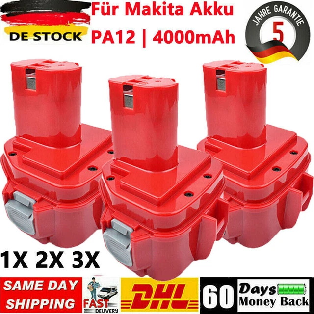 Batteria 3 x 12 V 4000 mAh / 4,0 AH per batteria Makita PA12 1222 1233 1234 1235F 192598-2