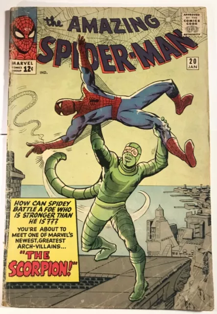 Spider-Man 20 1965 Marvel Silver Age Mega key! 1st Scorpion! VG!