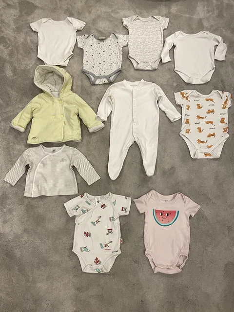 0-3 Months Baby Clothes Bundle Neutral Girl Pink Yellow White