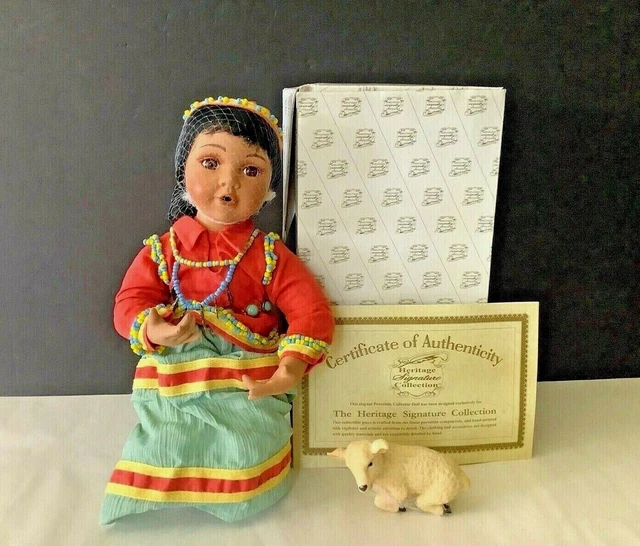Vintage Heritage Signature Collection Porcelain "Doll w/Lamb" #12403 COA