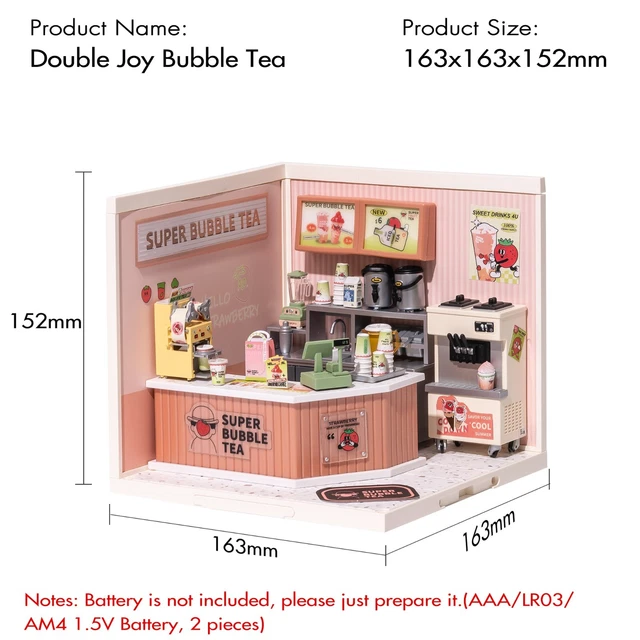 ROBOTIME DIY Miniature Dollhouse Kits Super Creator Double Joy Bubble