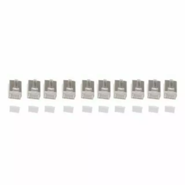 10Pc RJ45 Network Connector CAT6 Modular Plug Shielded Version With Loading Bar