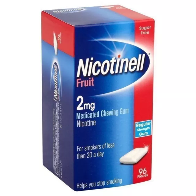 Nicotinell Obst 2 mg medizinischer Kaugummi normal zuckerfrei 96