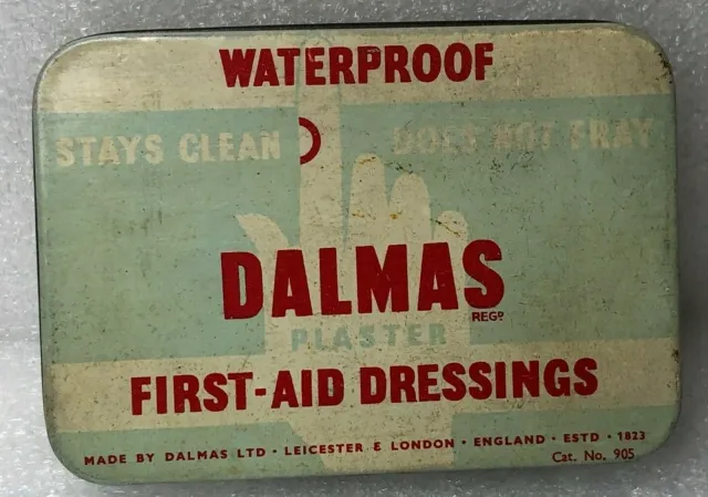 Vintage Dalmas First Aid Dressings Empty tin 80 x 56 x 13 mm