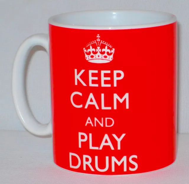 Keep Calm And Play Drums Mug Can Personalise Great Drummer Drumming Music Gift