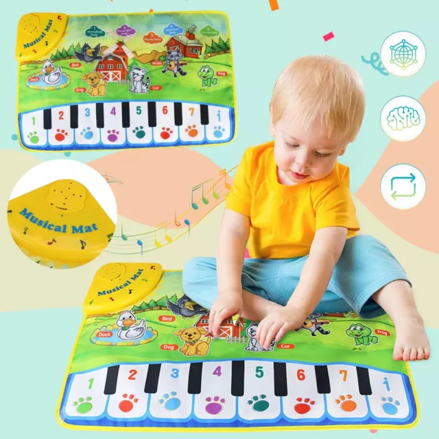 Musical Piano Baby Mat Keyboard Play Mat Portable Foam Tiles for Floor Baby