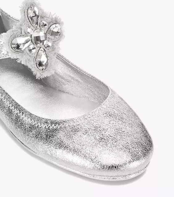 NEW Tory Burch MINNIE Crystals EMBELLISHED TWO WAY FLATS Silver Clear Shoes 10