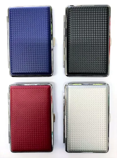 SUPER KING Size Cigarette Case LEATHER EFFECT Pattern Holds 12-14  Cigarettes