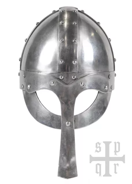 Spqr Vichingo Brillenhelm Con Lungo Nasale, 2 MM Acciaio Elmo Vichingo Battaglia