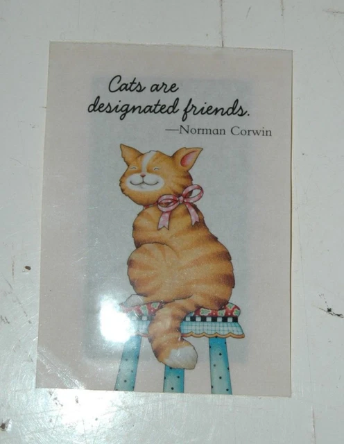 Cute Laminated Paper Magnet kitchen Locker Fridge Cats are Designated Friends