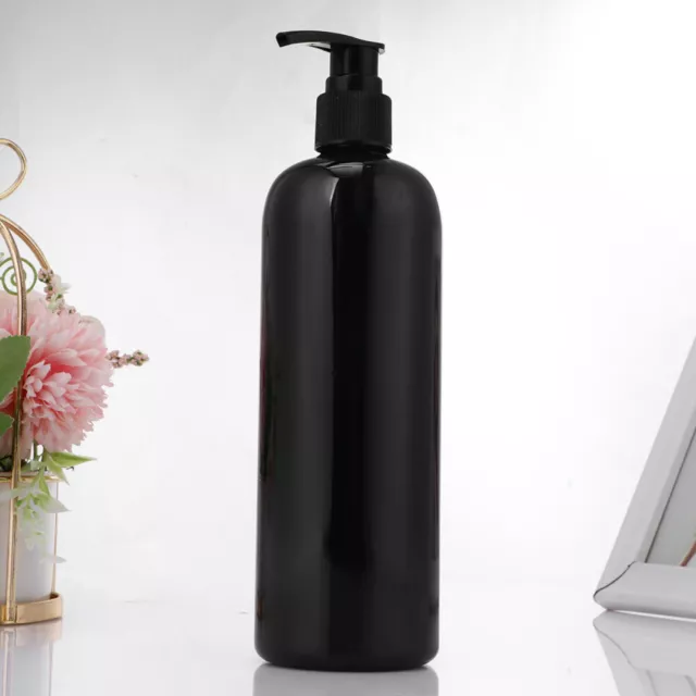 4 Empty Plastic Pump Bottles for Soap and Lotion 500ml Black