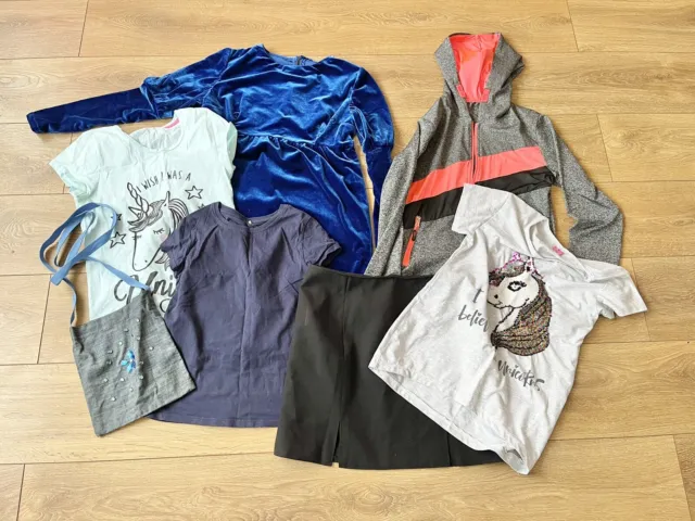 Bundle of Girls Clothes Sport Hooded Jacket Skirt Unicorn T-Shirts Dress Handbag