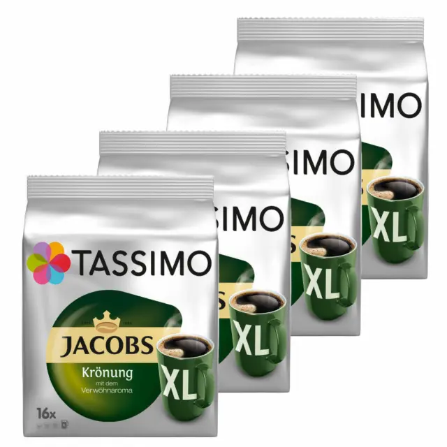 TASSIMO JACOBS Krönung XL,Kaffee,Arabica,KAPSEL,Gemahlen,Röstkaffee,4x16 T-DISCS