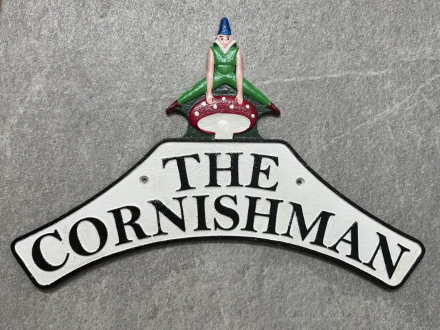 The Cornishman Sign Railway Plaque Steam Train Engine GWR Repro Cast Iron 40cm