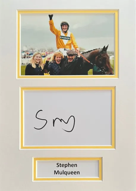Stephen Mulqueen Hand Signed A4 Mounted Photo Display Horse Racing Autograph 1