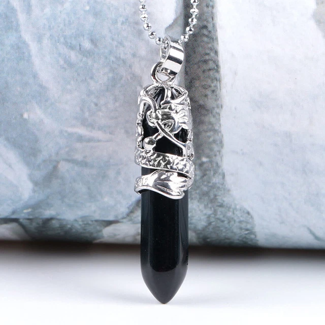 Hexagonal Natural Quartz Crystal Chakra Healing Point Pendant Necklace Jewely 10