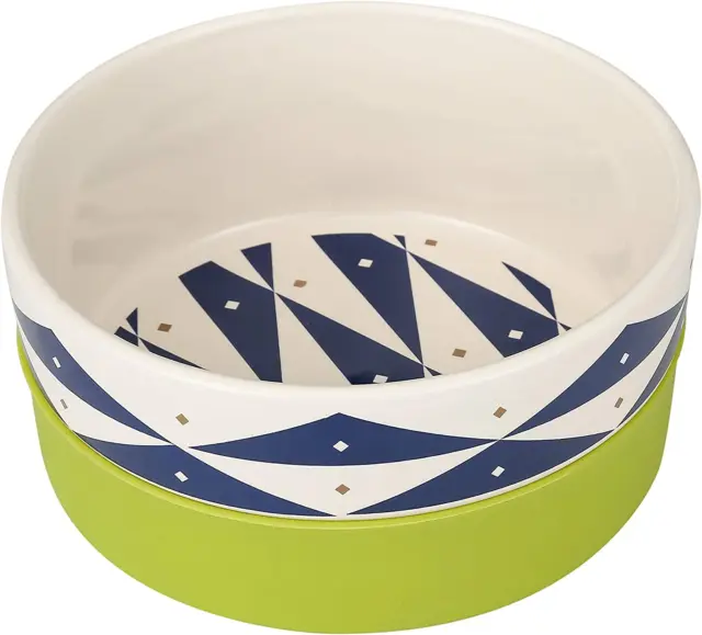 Now House for Pets by Jonathan Adler Oslo Duo Dog Bowl, Medium Cute Ceramic Dog
