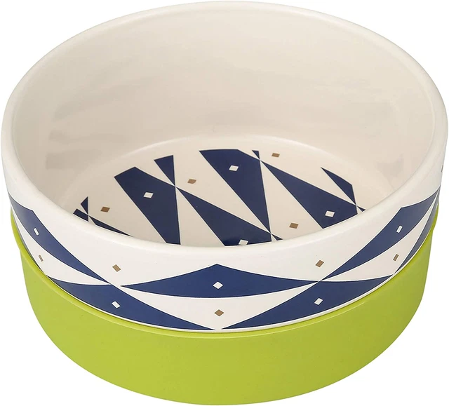 Now House for Pets by Jonathan Adler Oslo Duo Dog Bowl, Medium Cute Ceramic Dog