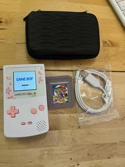 TFT Backlit Sakura Pink Nintendo Gameboy Color GBC Cartridge Japan USB pouch TFT Backlit Sakura Pink Nintendo Gameboy Color GBC Cartridge Japan USB pouch