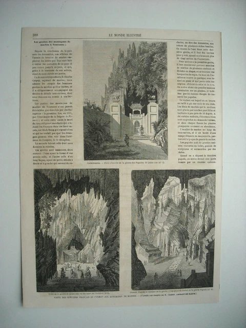 Gravure 1863. Cochinchine. Les Grottes Des Montagnes De Marbre, A Tourane.
