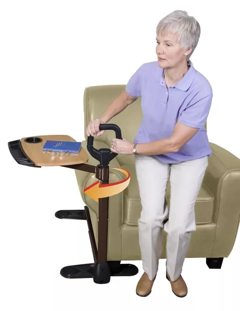 Mesa de bandeja con capacidad de vida, TV giratoria de bambú ajustable y mesa portátil
