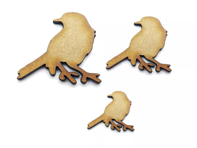 Wooden Mdf Bird Shape Ornament Laser Cut Embellishment