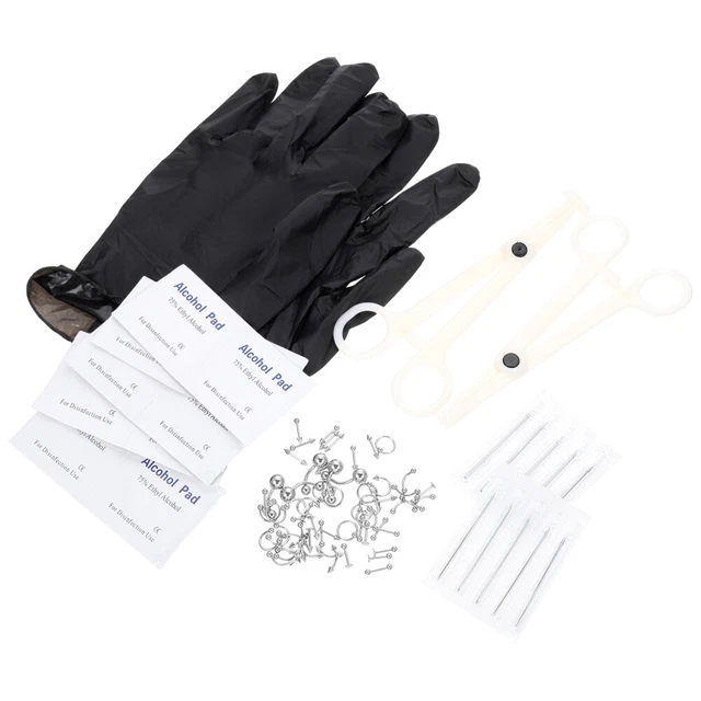 Körperschmuck-Werkzeuge Edelstahl Nadelpiercing-Kit Ohrringe