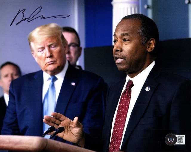 Ben Carson Signed 8X10 Photo Beckett Bas Coa Trump Housing Secretary 6