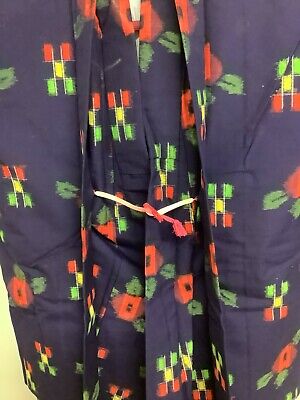 Japanese Vintage Kimono Haori set Navy With Dirt scratch 61 or 31inch used 3