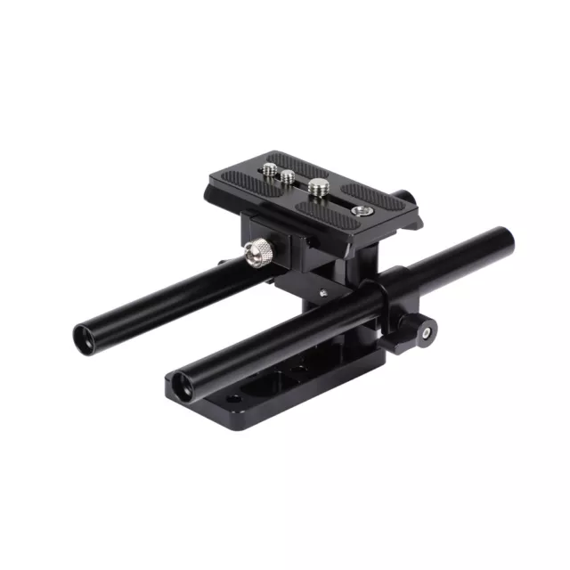 Placa base CAMVATE QR Manfrotto y sistema de soporte de varilla LWS de 15 mm para cámaras réflex digitales