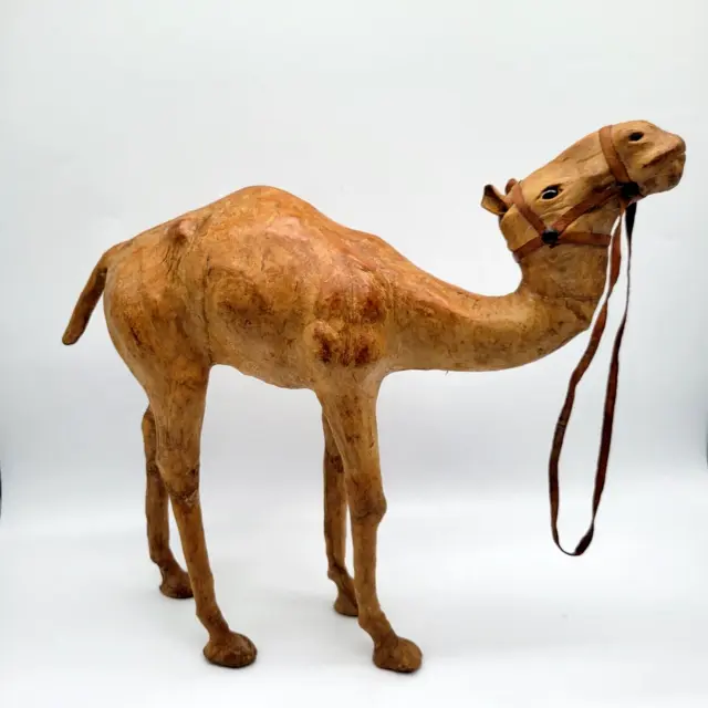 Leather Wrapped Dromedary Camel Figurine Statue Large