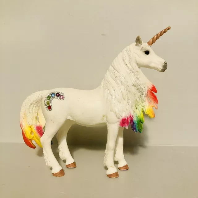 Schleich Rainbow Unicorn Jewel Horseshoe Figure Pretend Play Diorama Mythical
