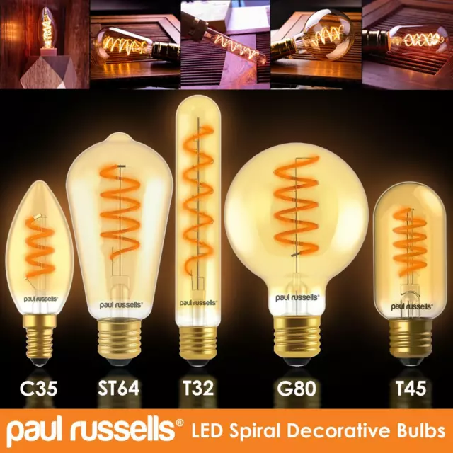 LED Retro Vintage Edison Antique Spiral Filament Decorative Light Bulbs E14 E27