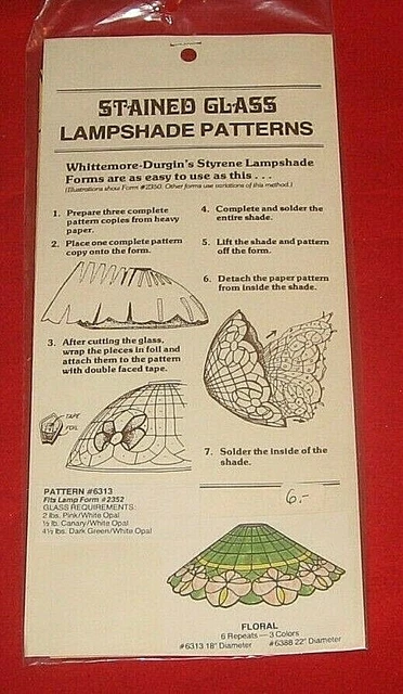 Tiffany-Lampenschirmvorlagen , Whittemore-Durgin , Pattern , Nr. 6313 FLORAL